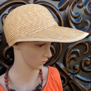 EUC VINTAGE KATHY JEANNE Original 100% Straw Shade Hat with XL Brim